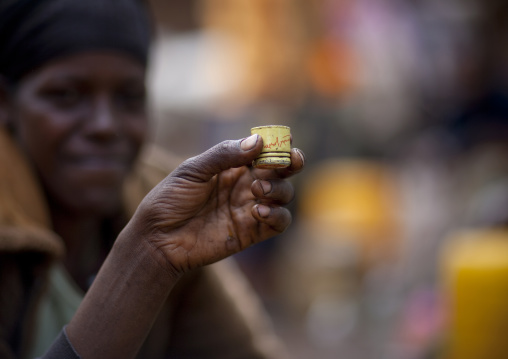 Drinking A Cork Of Araki, Woliso Market, Ethiopia