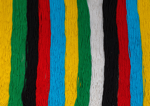 Beads to make some necklaces for sale in a market, Omo valley, Key Afer, Ethiopia