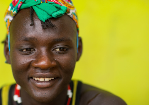 Portrait of a Bana tribe young man, Omo valley, Key Afer, Ethiopia