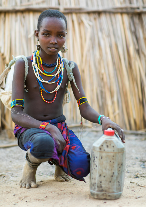 Portrait of an Erbore tribe girl, Omo valley, Murale, Ethiopia