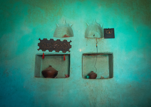 Traditional argoba house wall decoration, Harari Region, Harar, Ethiopia