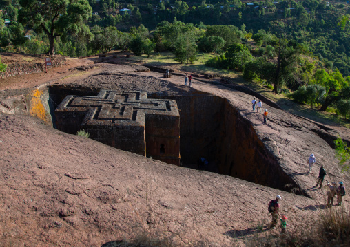 Monolithic rock-cut church of bete giyorgis, Amhara Region, Lalibela, Ethiopia