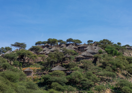 Raya tribe village in the hills, Afar Region, Chifra, Ethiopia