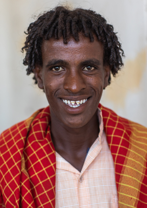 Portrait of an afar tribe man, Afar Region, Afambo, Ethiopia