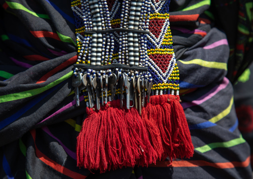 Issa tribe woman with a beaded necklace, Afar Region, Gewane, Ethiopia