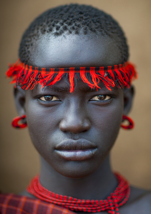Miss Domoget, Bodi Tribe Woman With Headband, Hana Mursi, Omo Valley, Ethiopia
