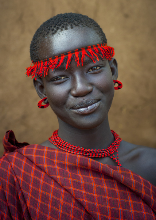 Miss Domoget, Bodi Tribe Woman With Headband, Hana Mursi, Omo Valley, Ethiopia