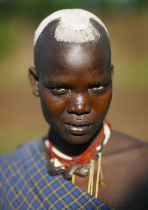 Bodi Tribe Woman With Hair Decorated With Ashes, Hana Mursi, Omo Valley, Ethiopia