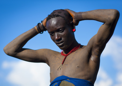 Bodi Tribe Man With Red Necklace, Hana Mursi, Omo Valley, Ethiopia