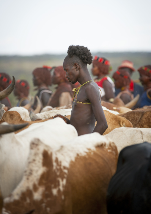 Hamer Jumper During Bull Jumping Ceremony, Turmi, Omo Valley, Ethiopia