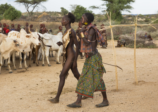 Hamar Tribe People At Bull Jumping Ceremony, Turmi, Omo Valley, Ethiopia