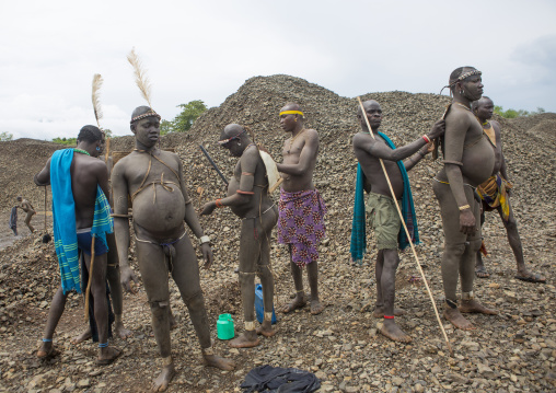 Bodi Tribe Preparing The Kael Ceremony, Hana Mursi, Omo Valley, Ethiopia