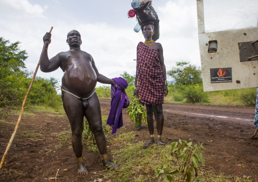 Bodi Tribe Fat Man During Kael Ceremony, Hana Mursi, Omo Valley, Ethiopia