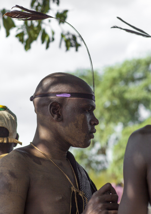 Bodi Tribe Men Celebrating The Kael, Hana Mursi, Omo Valley, Ethiopia