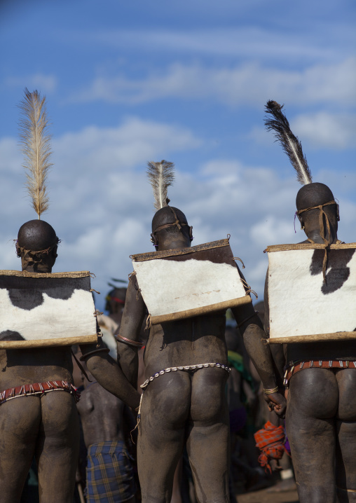 Bodi Tribe Fat Men During Kael Ceremony, Hana Mursi, Omo Valley, Ethiopia