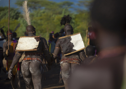 Bodi Tribe Fat Men During Kael Ceremony, Hana Mursi, Omo Valley, Ethiopia