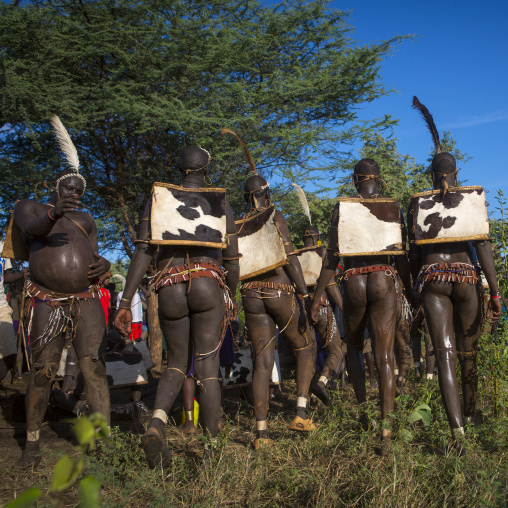 Bodi Tribe Fat Men During Kael Ceremony, Hana Mursi, Omo Valley, Ethiopia
