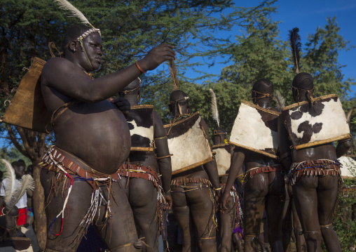 Bodi Tribe Fat Men During Kael Ceremony, Hana Mursi, Omo Valley, Ethiopia