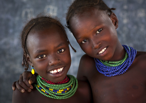Dassanech Tribe Girls, Omorate, Omo Valley, Ethiopia