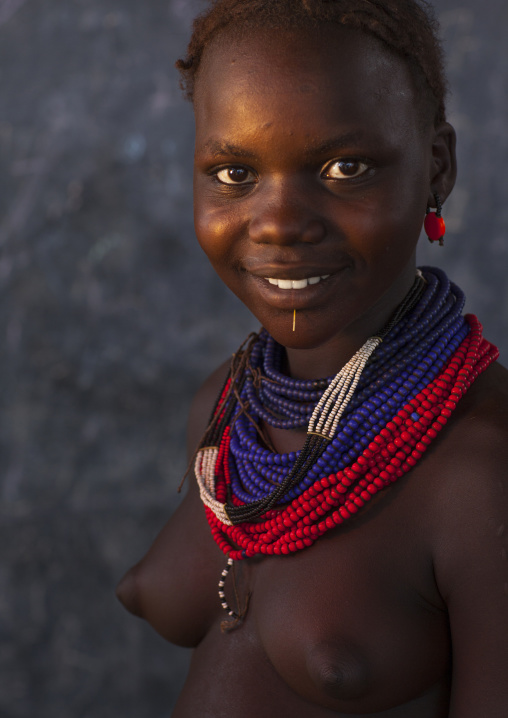 Dassanech Tribe Young Woman, Omorate, Omo Valley, Ethiopia