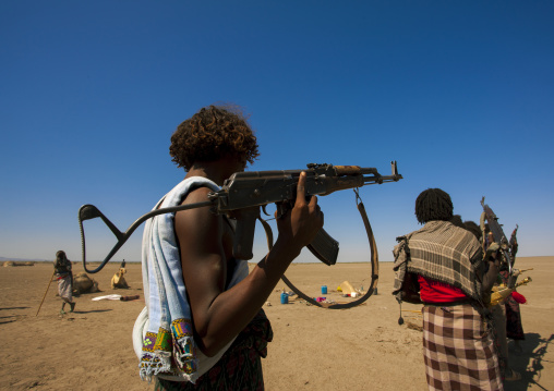 Afar tribe warriors, Assaita, Afar regional state, Ethiopia