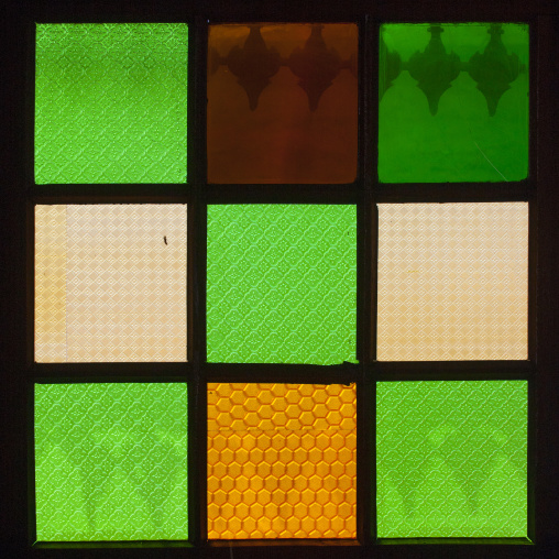 Detail Of Stained Glass Windows In Rambaud House, Harar, Ethiopia
