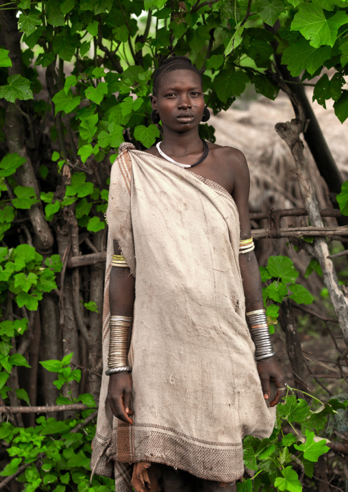 Bodi Tribe Young Cute Woman Ethiopia