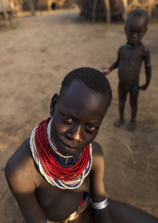 Portrait Of A Karo Tribe Woman With Traditional Necklaces, Korcho Village, Omo Valley, Ethiopia