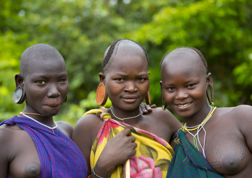 Suri Tribe Women With Enlarged Earlobe, Kibish, Ethiopia