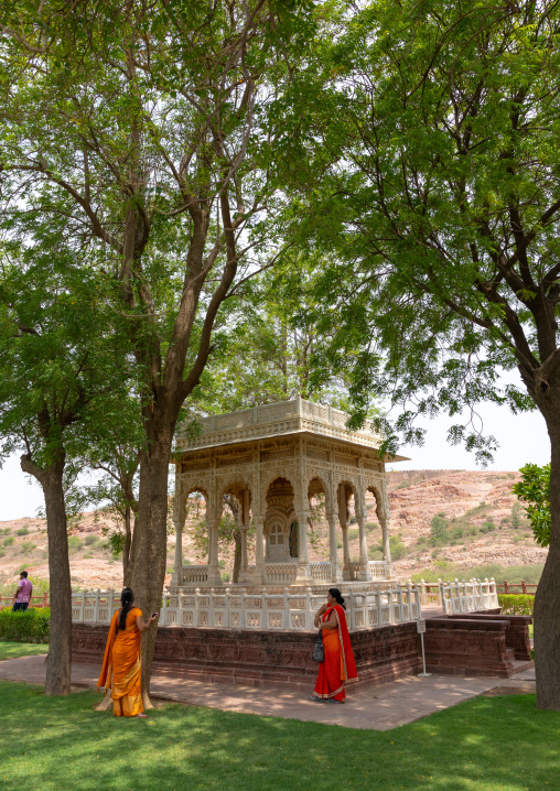 Jaswant thada mausoleum with Mehrangarh fort, Rajasthan, Jodhpur, India