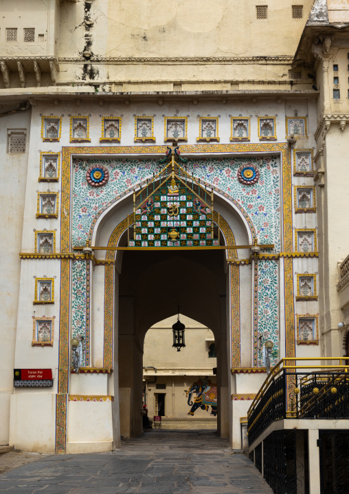 The facade of Udaipur city palace, Rajasthan, Udaipur, India