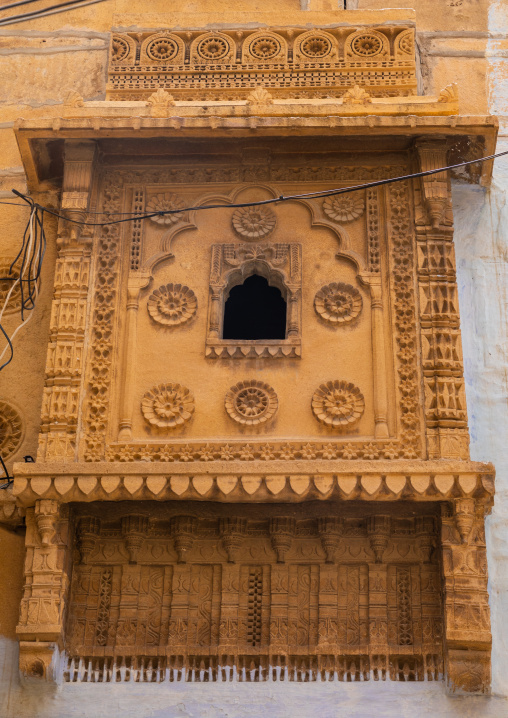Old haveli balcony, Rajasthan, Jaisalmer, India