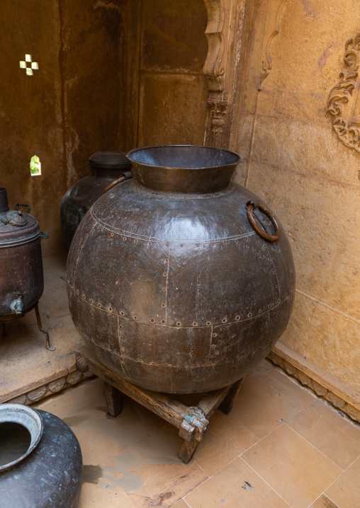 Metal jar in Patwa haveli, Rajasthan, Jaisalmer, India
