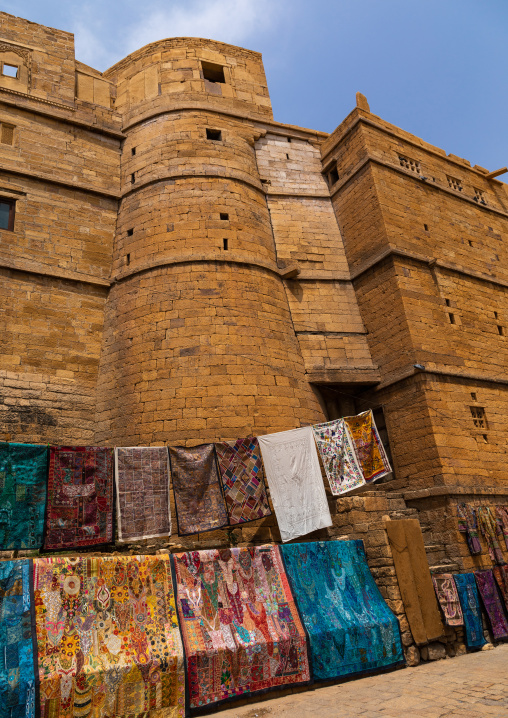 Rajasthani tapestries for sale in Jaisalmer fort, Rajasthan, Jaisalmer, India