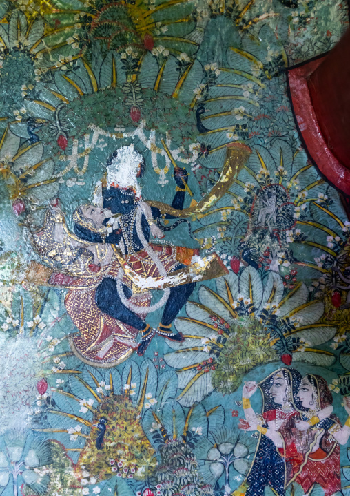Taragarh fort murals depicting a dancer, Rajasthan, Bundi, India