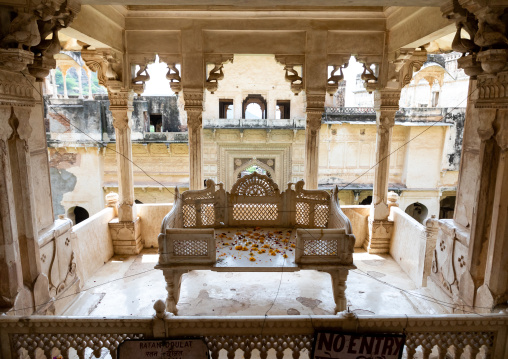 Seat on a balcony of Taragarh fort, Rajasthan, Bundi, India