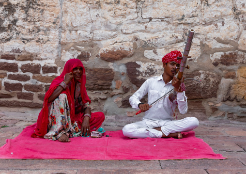 Rajasthani musician and singer in Mehrangarh fort, Rajasthan, Jodhpur, India