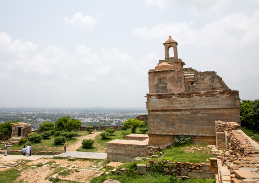 The ruined rana kumbha palace inside the medieval Chittorgarh fort complex, Rajasthan, Chittorgarh, India