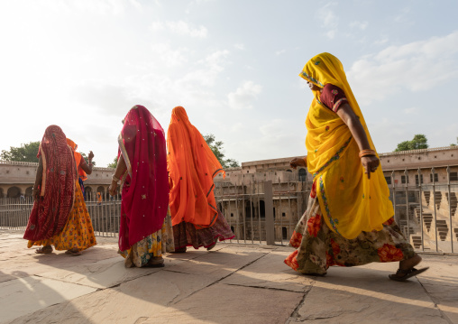 Rajasthani women in Chand Baori stepwell, Rajasthan, Abhaneri, India