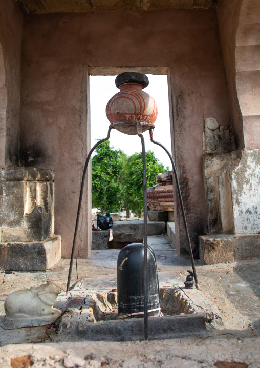 Black Shiva lingam in Harshat Mata temple, Rajasthan, Abhaneri, India