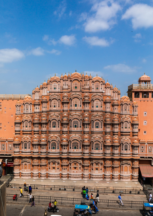 Front of the Hawa Mahal the palace of winds, Rajasthan, Jaipur, India