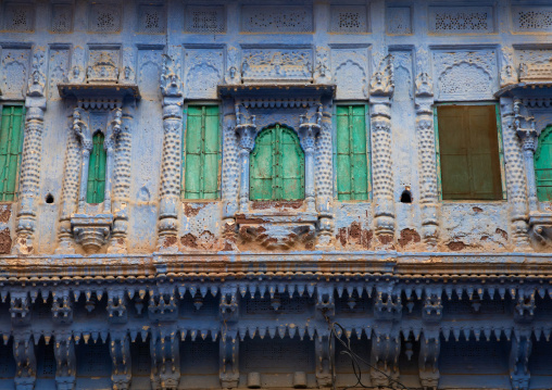 Old blue house of a brahmin, Rajasthan, Jodhpur, India