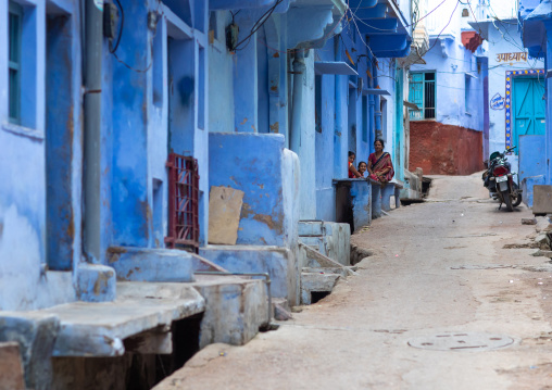 Old blue house of a brahmin, Rajasthan, Bundi, India