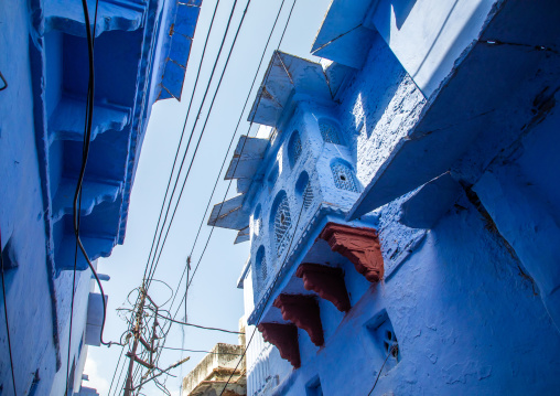 Old blue house of a brahmin, Rajasthan, Bundi, India