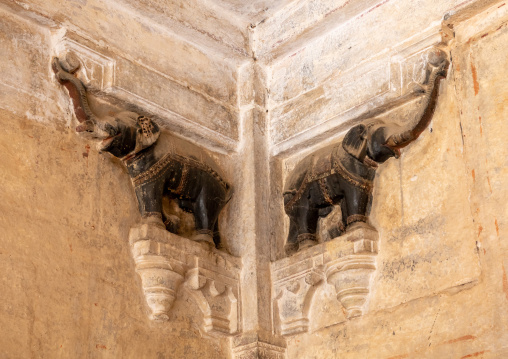 Stone elephant statues in Taragarh fort, Rajasthan, Bundi, India