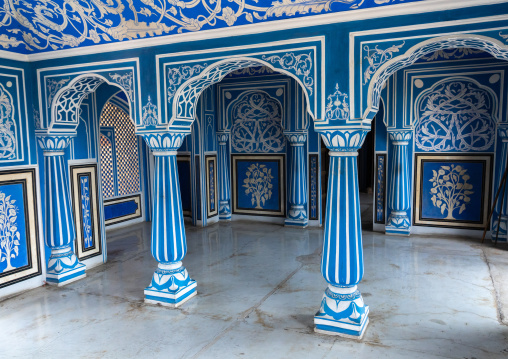 Sukh Niwas blue room in the city palace, Rajasthan, Jaipur, India