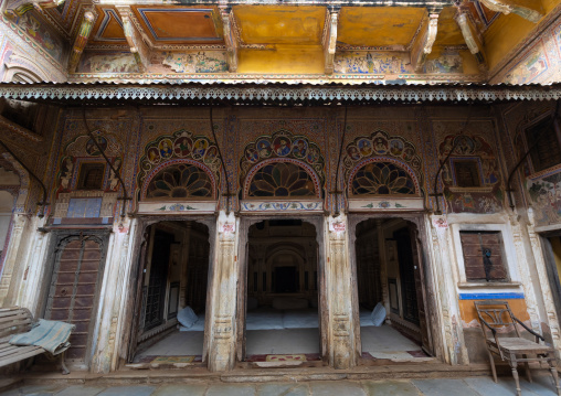 Old historic haveli courtyard, Rajasthan, Nawalgarh, India