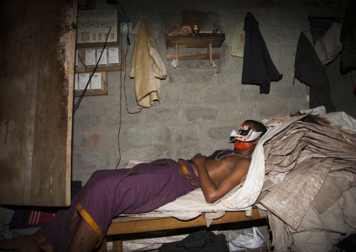 Backstage With Kathakali Dancers In Fort Kochin, India