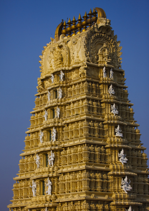 Gopuram Of The Ancient Dravidinian Style Lakshmi Ramana Swami Temple, Mysore, India