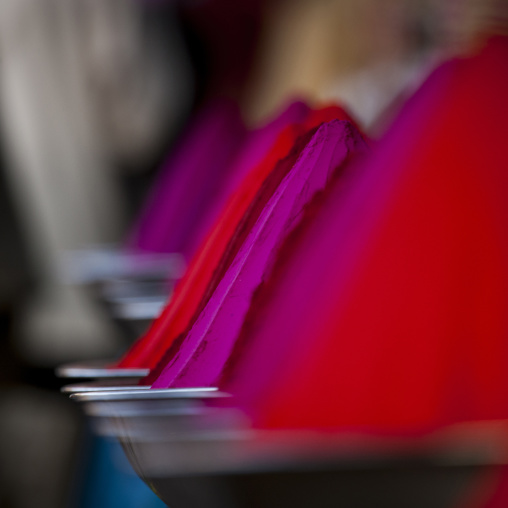Colorful Face Powder Used For The Holi Spring Festival, Mysore, India
